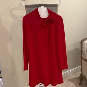 RED Valentino Long Sleeve Red Dress with Bow